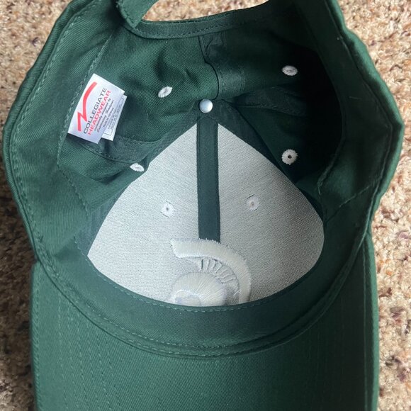 NWOT Michigan State Green Brushed Cotton Cap Hat w/ SPARTANS on Strapback - Picture 6 of 6
